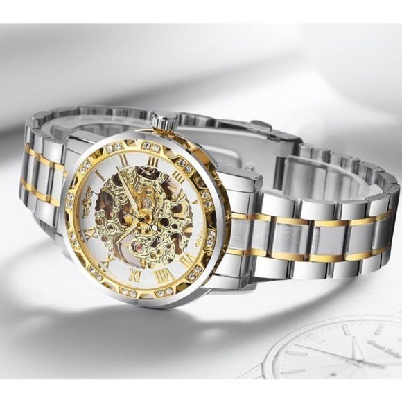 Accessories | Men Silver White Retro Mechanical Skeleton  Men Silver White Retro Mechanical‎ Skeleton Watch with Carving Flower Craft